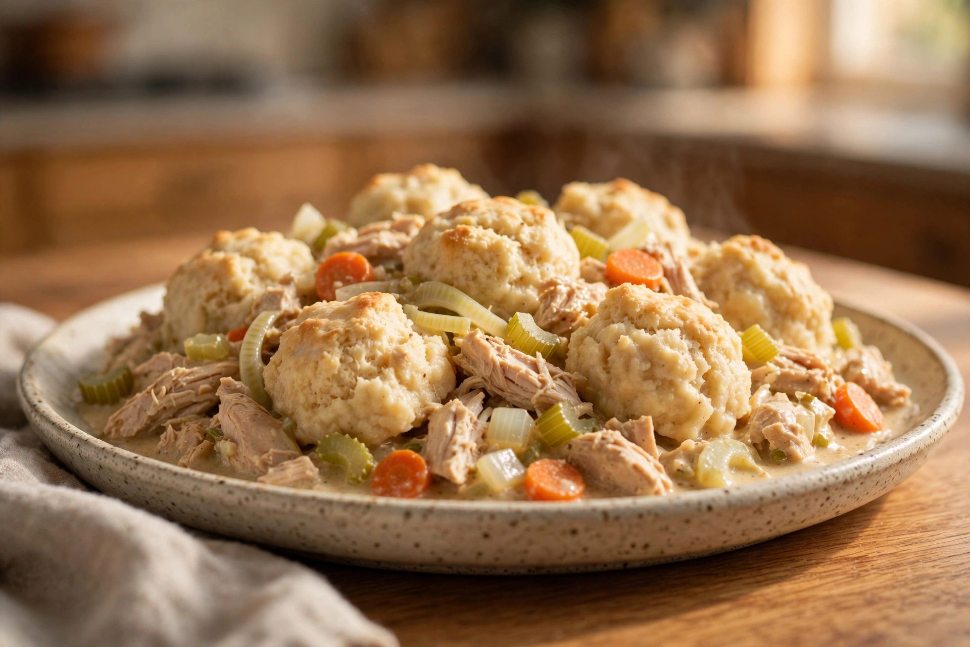 Chicken and Dumplings finished dish