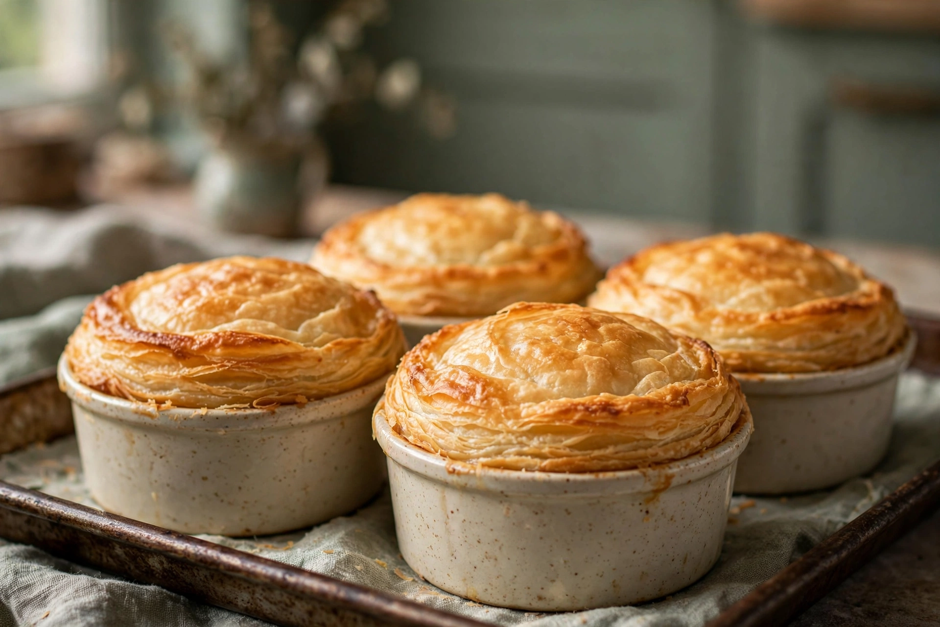 Classic Turkey and Leek Pie with Gravy finished dish
