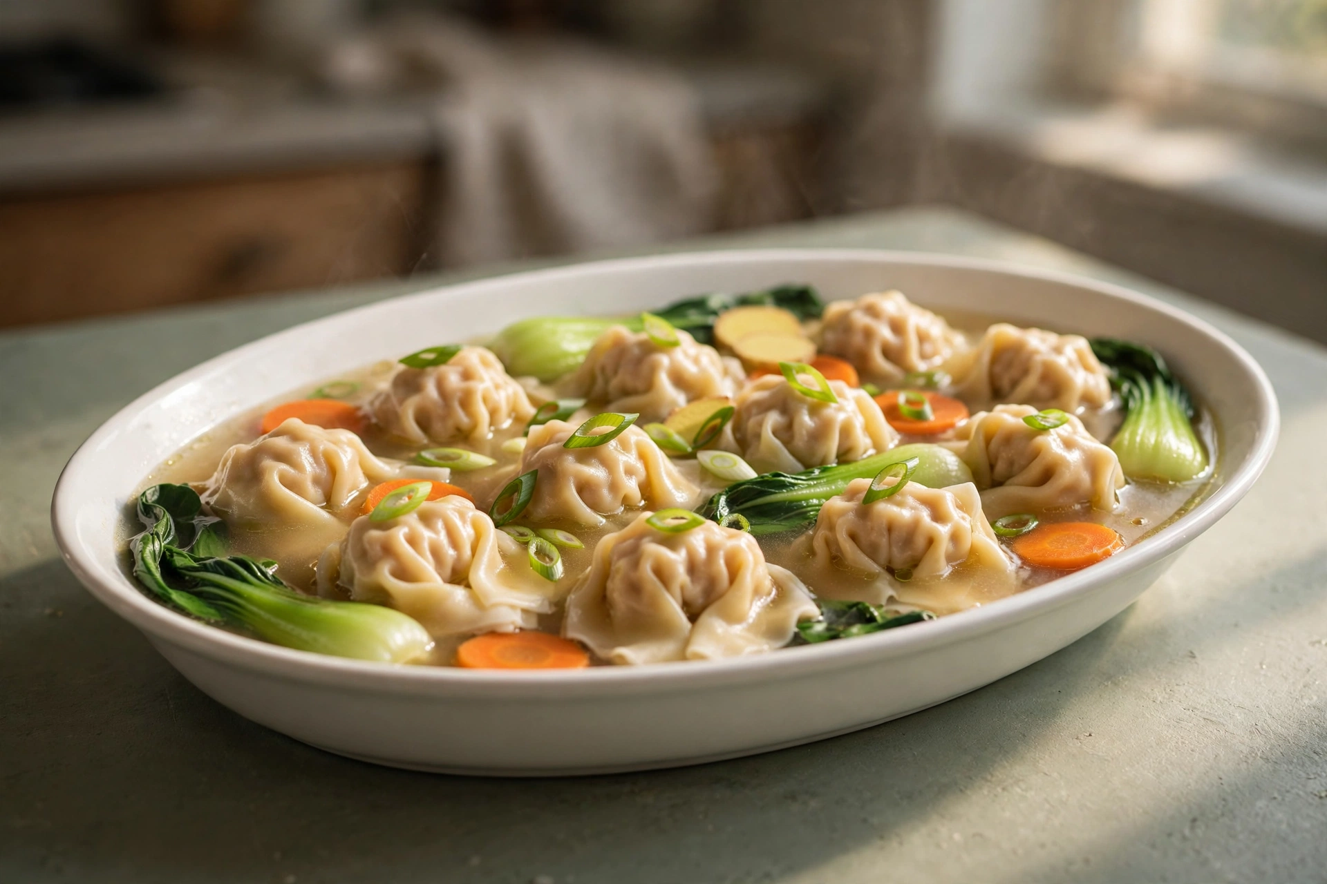 Chicken Wonton Soup finished dish