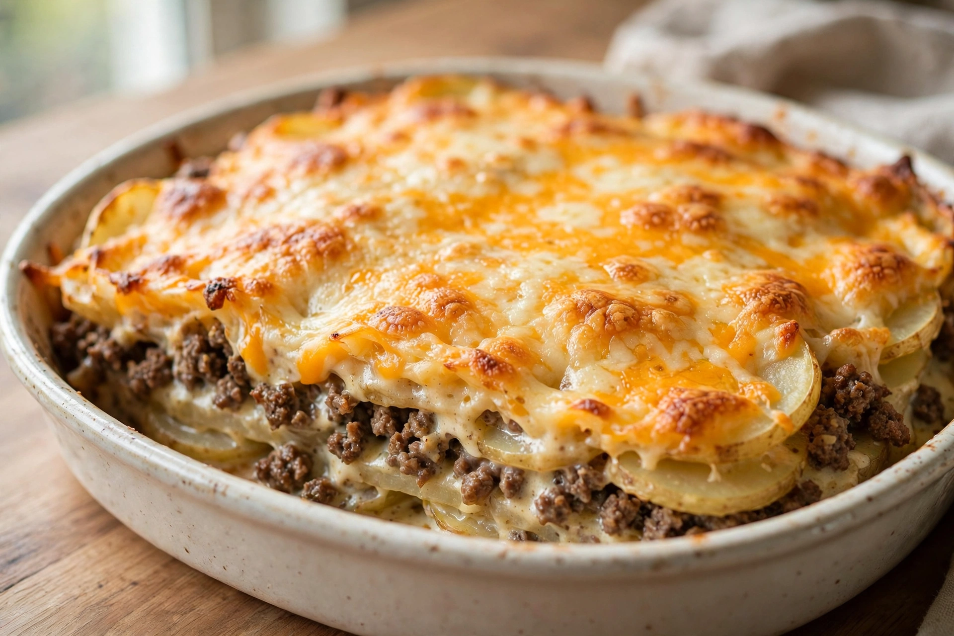 Gourmet-Style Ground Beef and Potato Layered Bake by Essen Recipes — recipe image