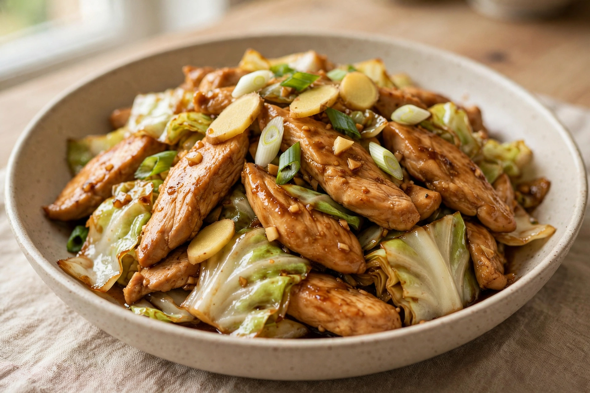 Chicken and Cabbage Stir Fry by Cook! Stacey Cook — recipe image