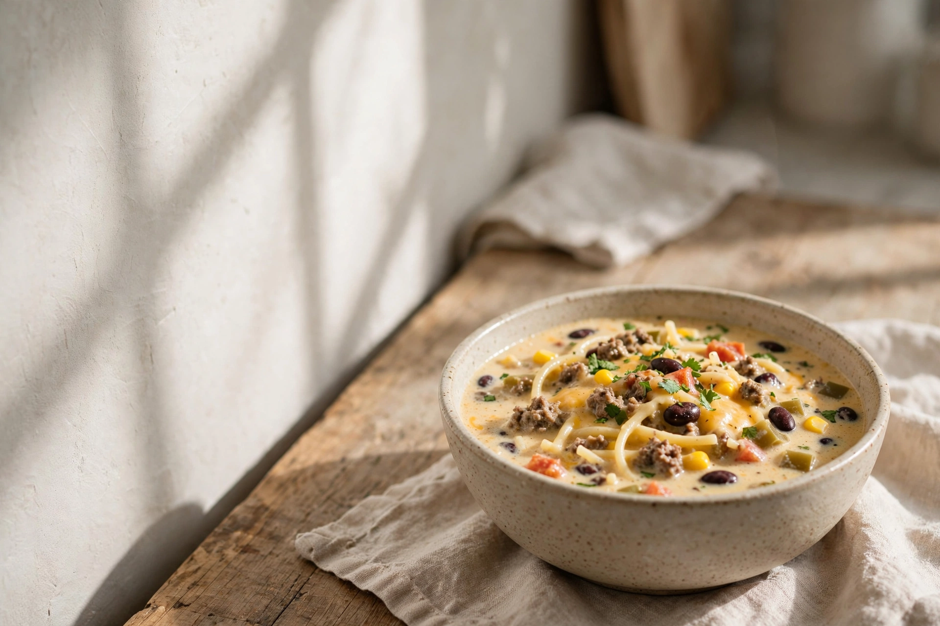 One-Pot Creamy Ground Beef Spaghetti by Essen Recipes — recipe image