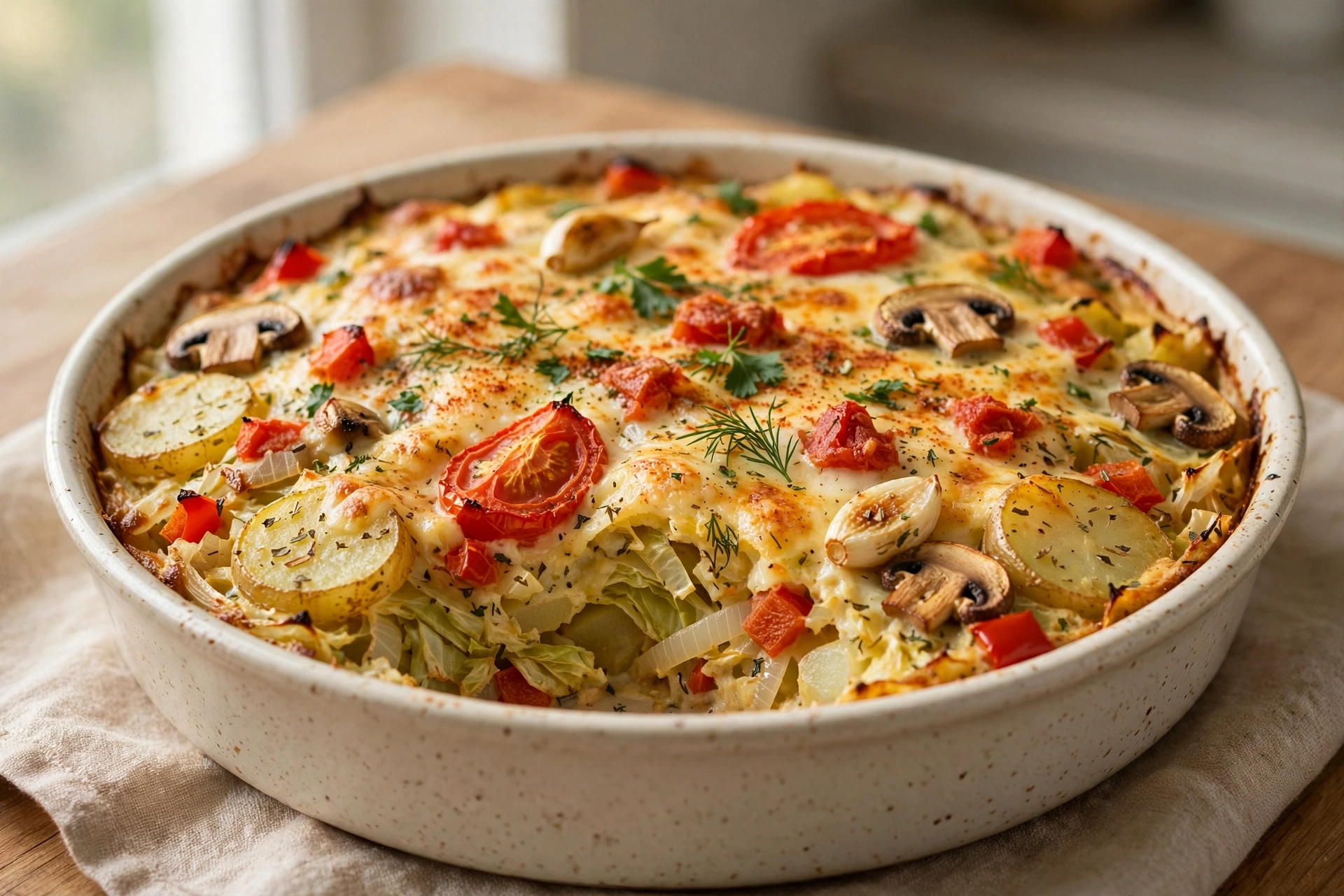 Vegetable Casserole with Cabbage and Mushrooms by Frische Rezepte — recipe image