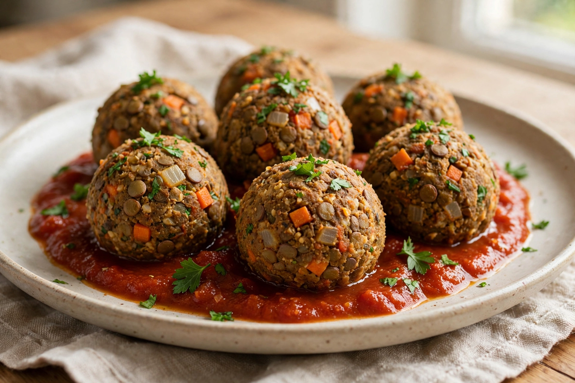 Vegan Lentil Balls finished dish