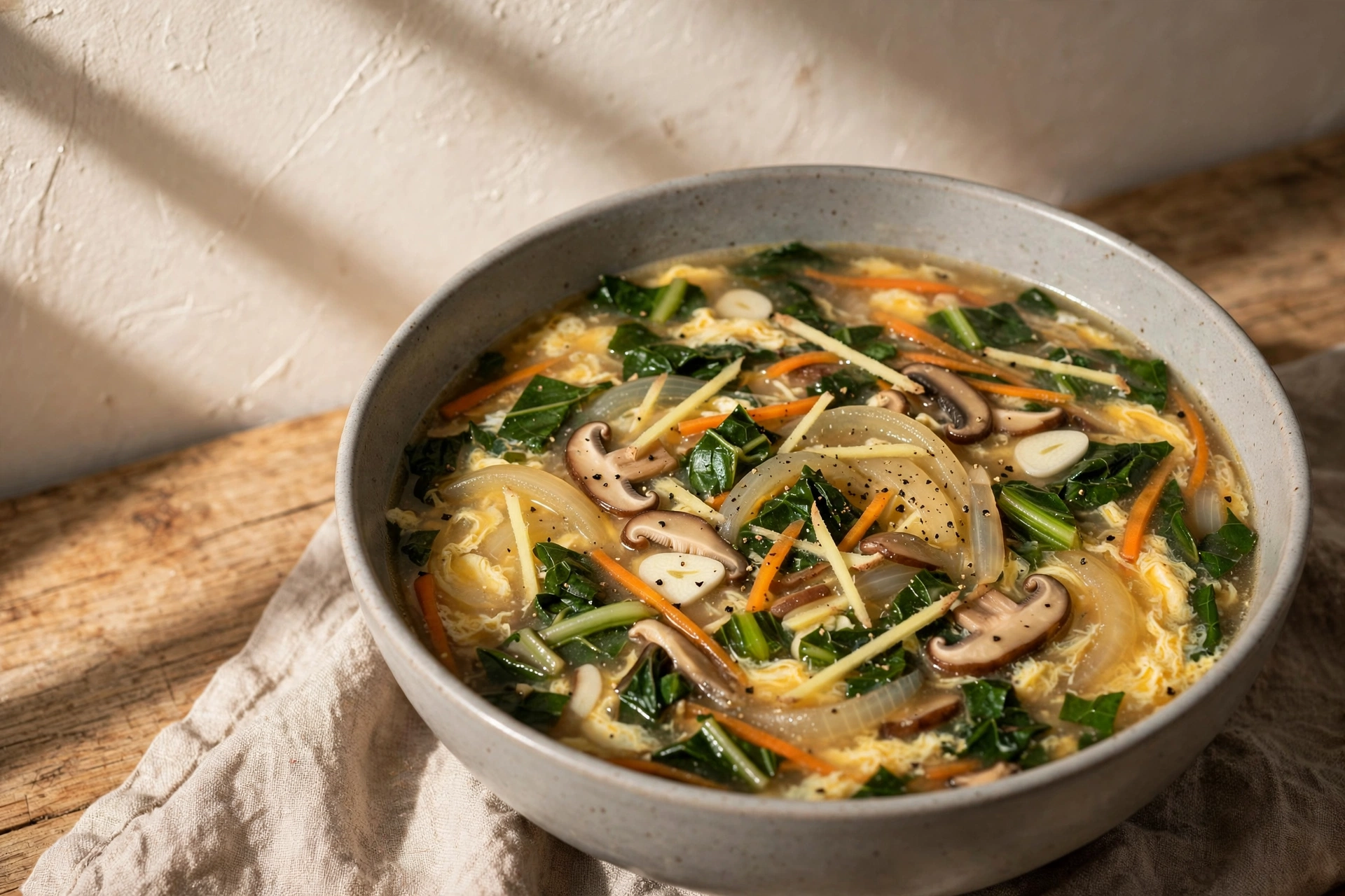 Chinese-Style Vegetable and Egg Soup by Kazu’s Recipes