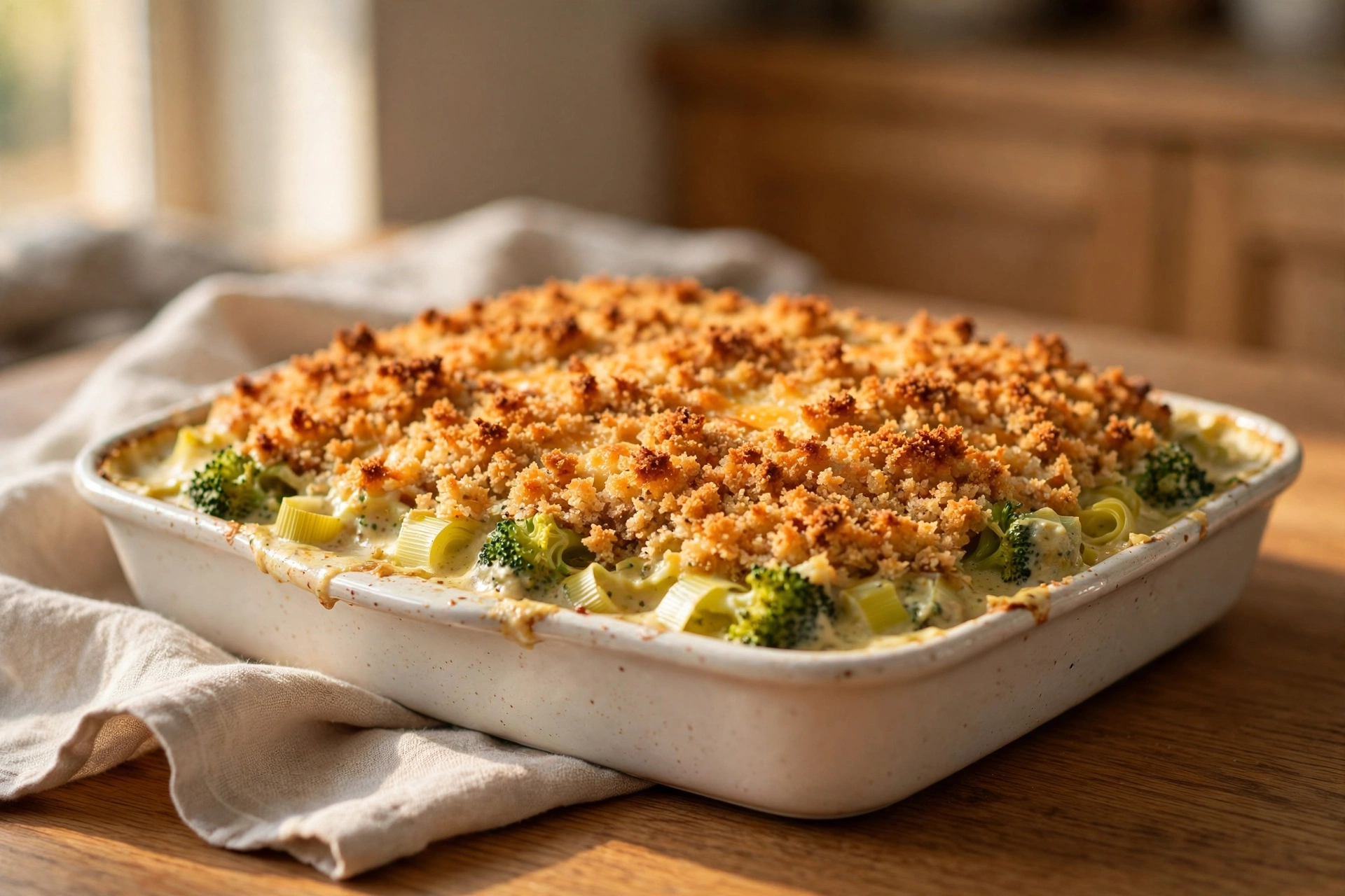 Creamy Broccoli and Potato Bake finished dish