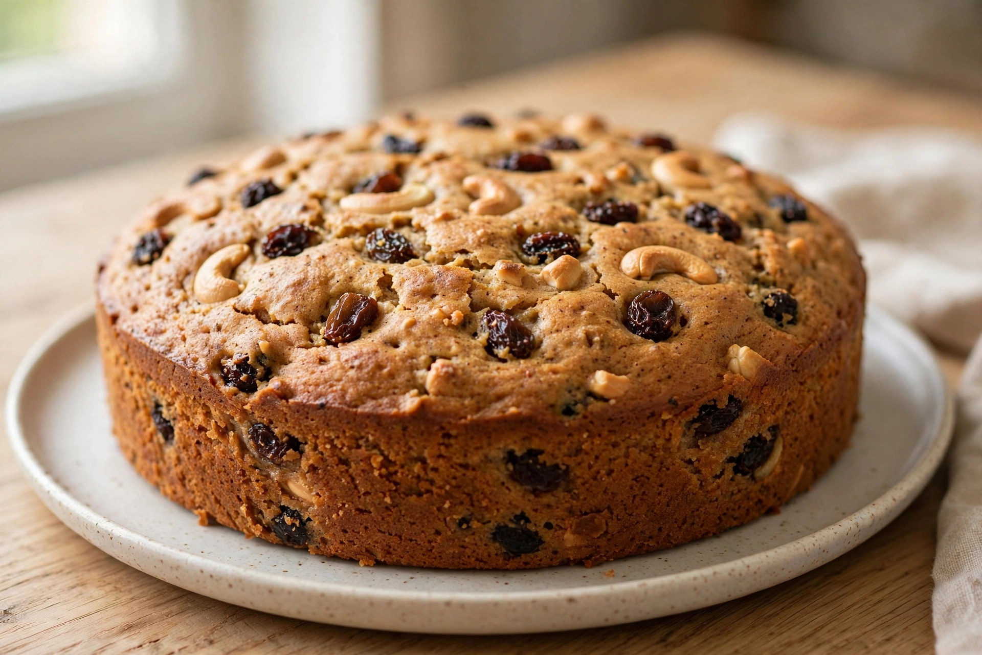 Air Fried Eggless Banana Cake finished dish