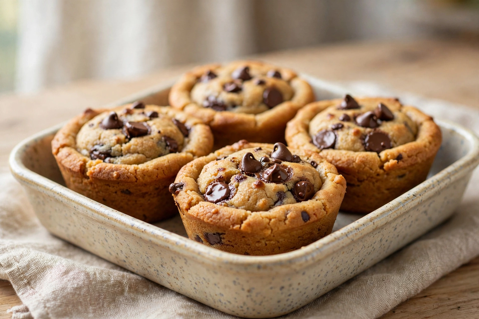 Air Fryer Cookie Dough Cups by Fitwaffle Kitchen