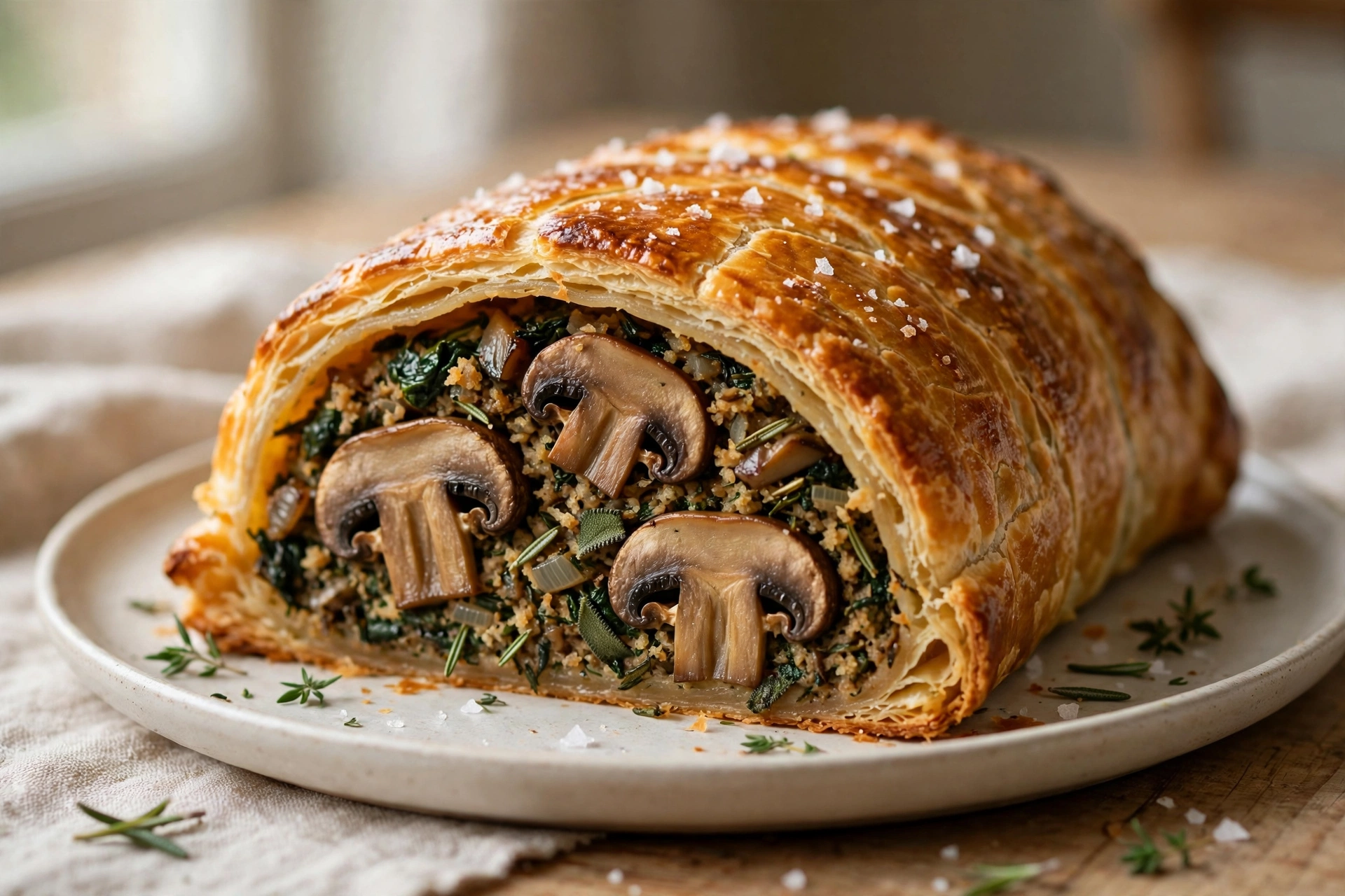 Vegetarian Mushroom Wellington by Pinch of Mint