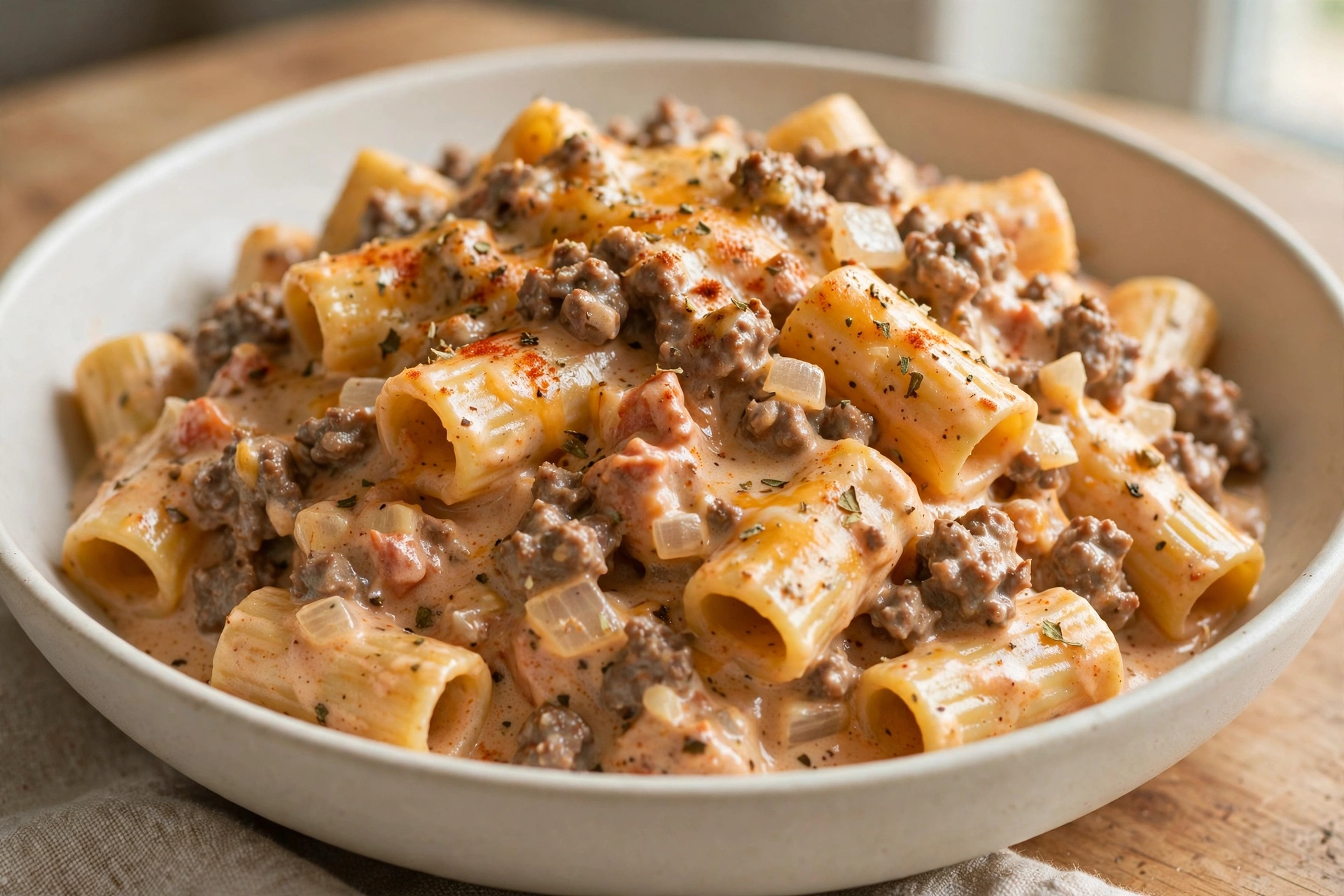 Creamy Pasta with Minced Beef and Pork by Dozus Cook — recipe image