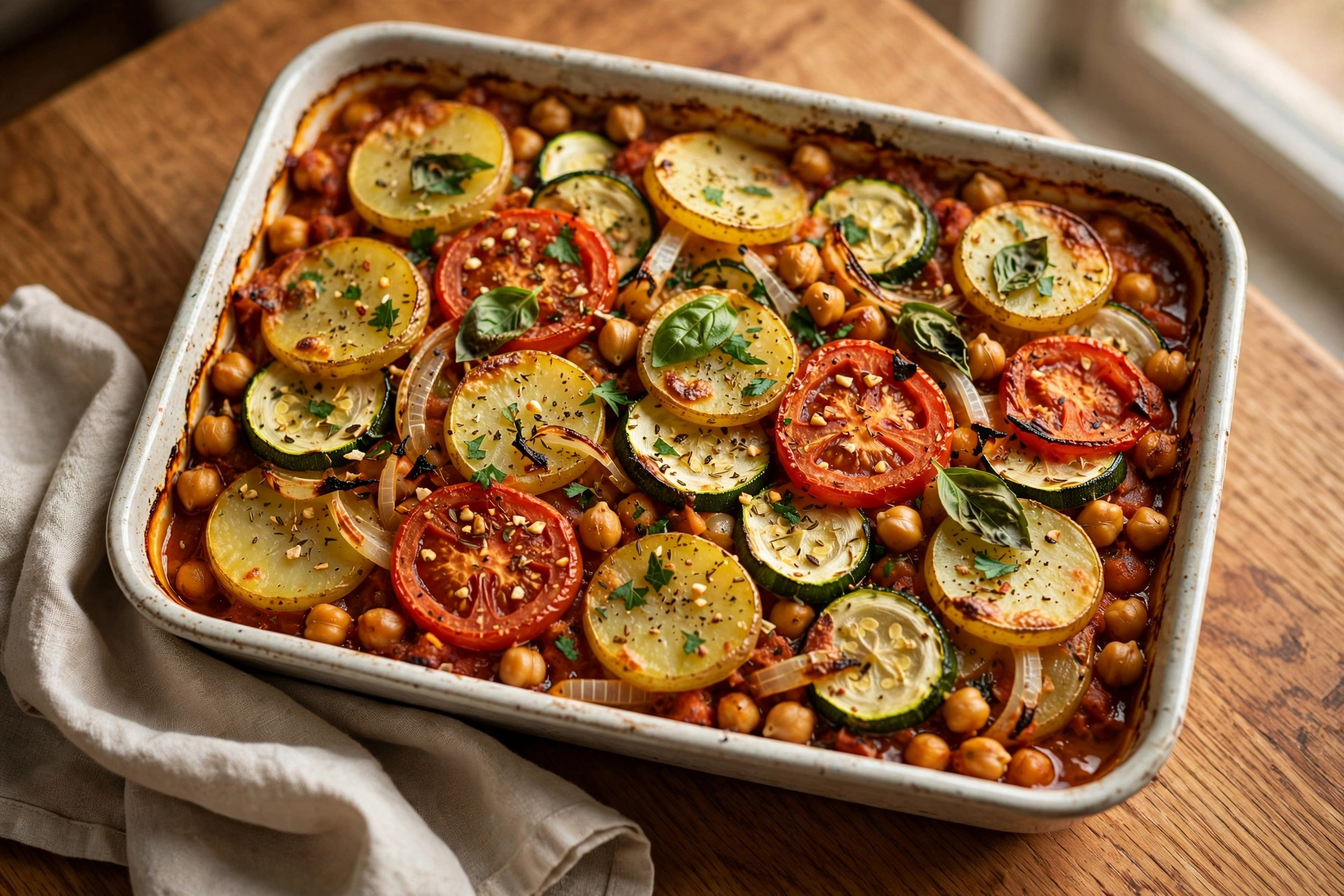 Chickpea and Vegetable Casserole finished dish