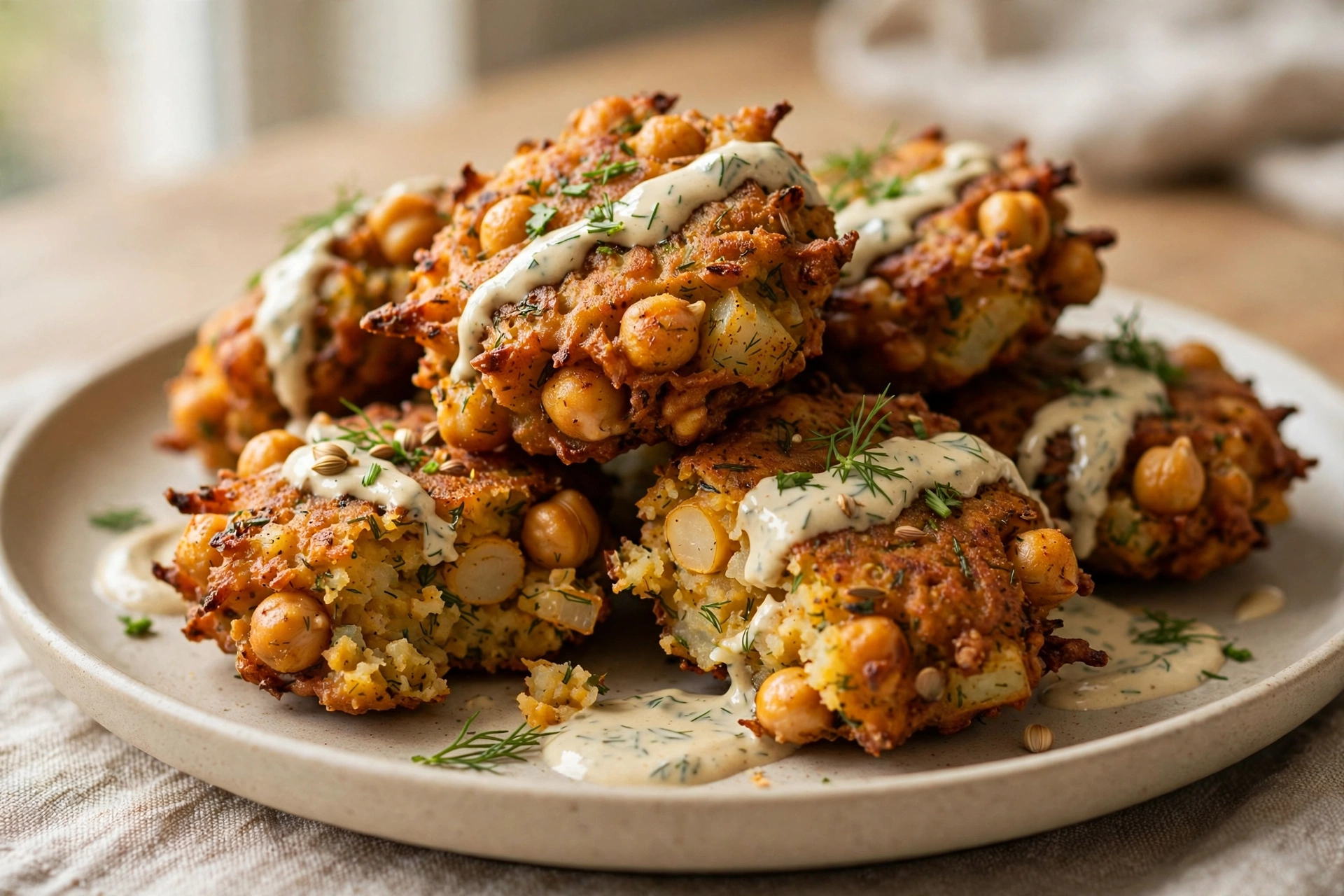 Crispy Chickpea and Potato Fritters by Yeung Man Cooking