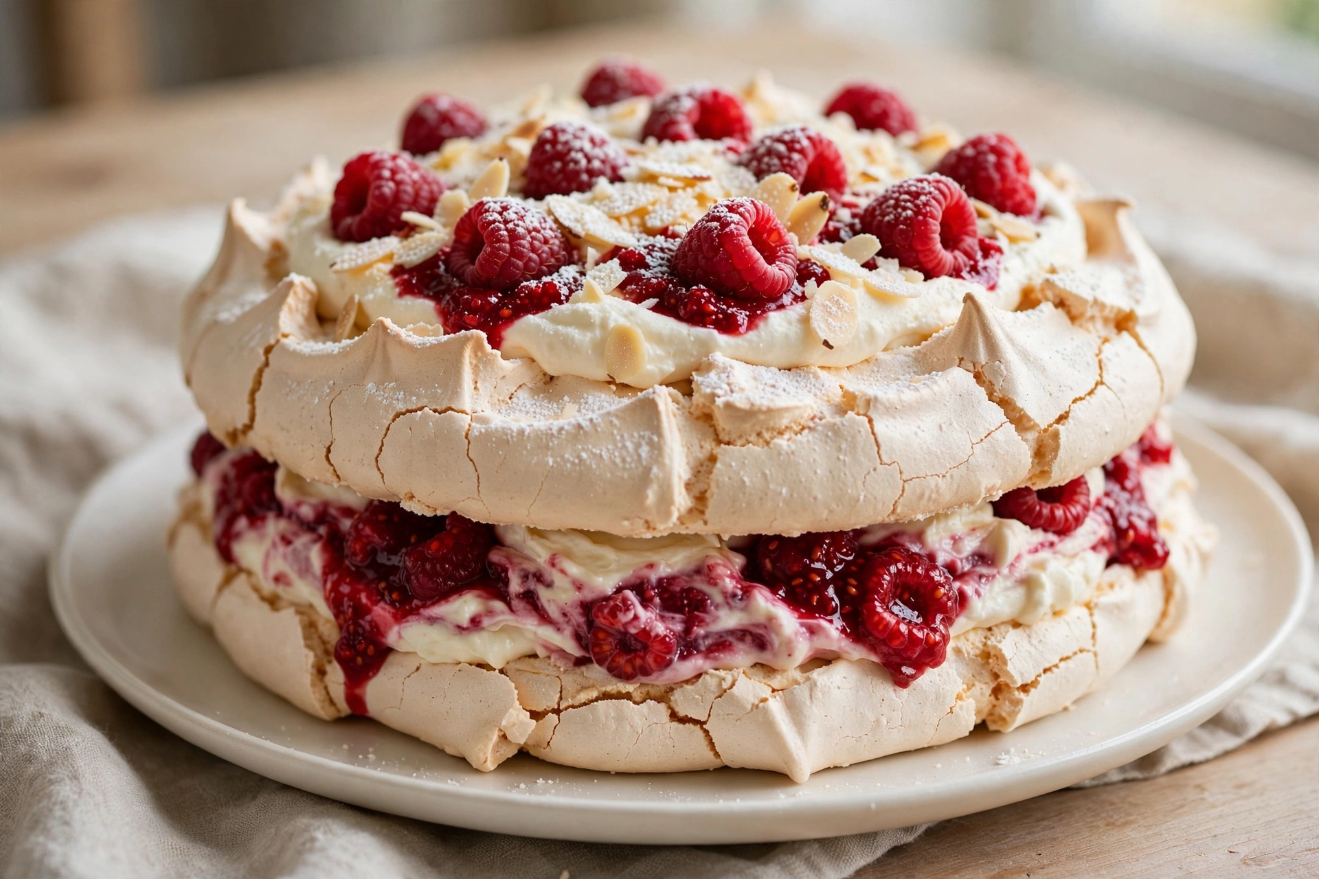 Raspberry Pavlova Sandwich Cake by Yummy Life — recipe image