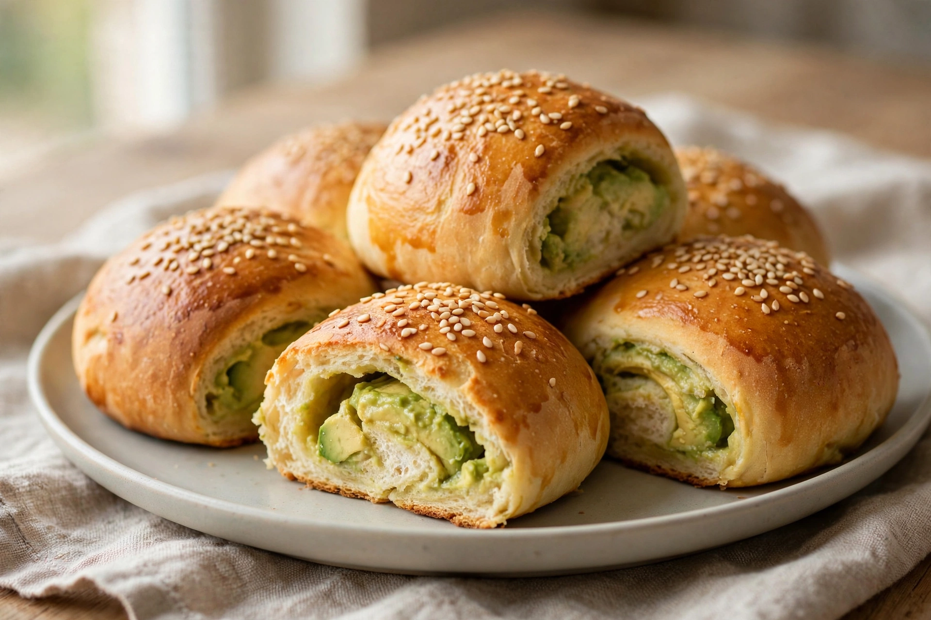 Gluten-Free Avocado and Yogurt Rolls finished dish