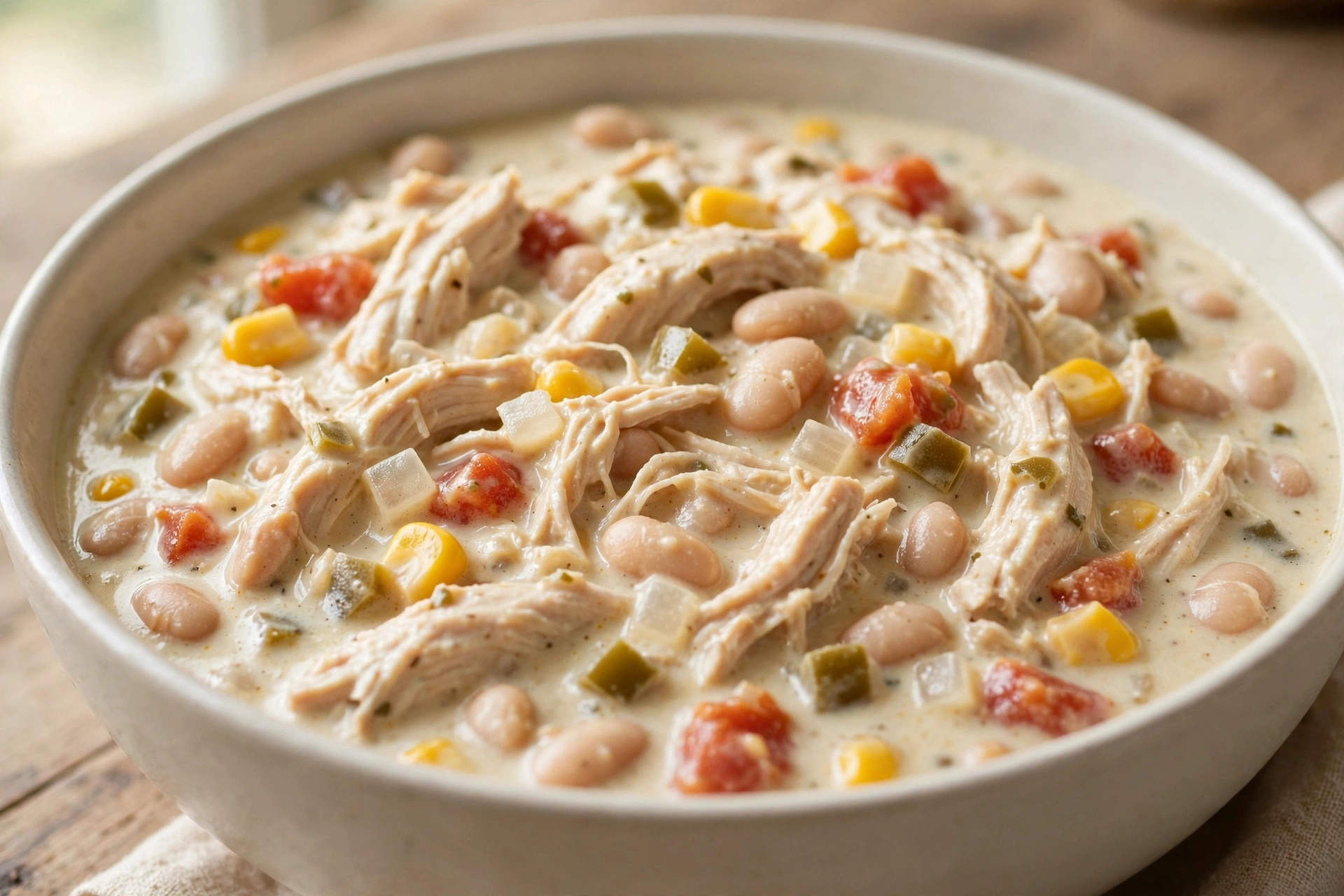 Easy White Chicken Chili finished dish