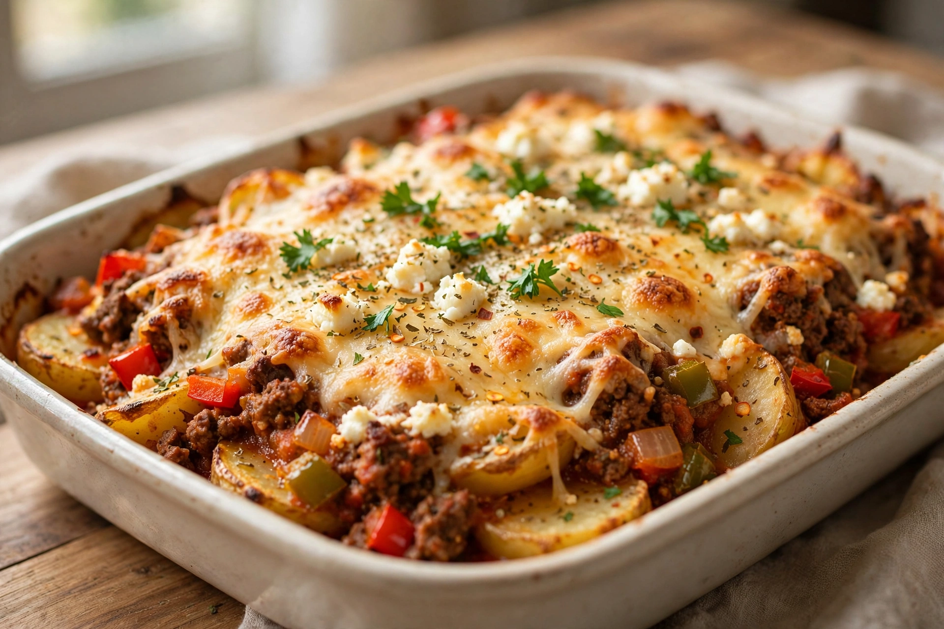 Greek Cheesy Beef and Potato Bake by Dimitra's Dishes