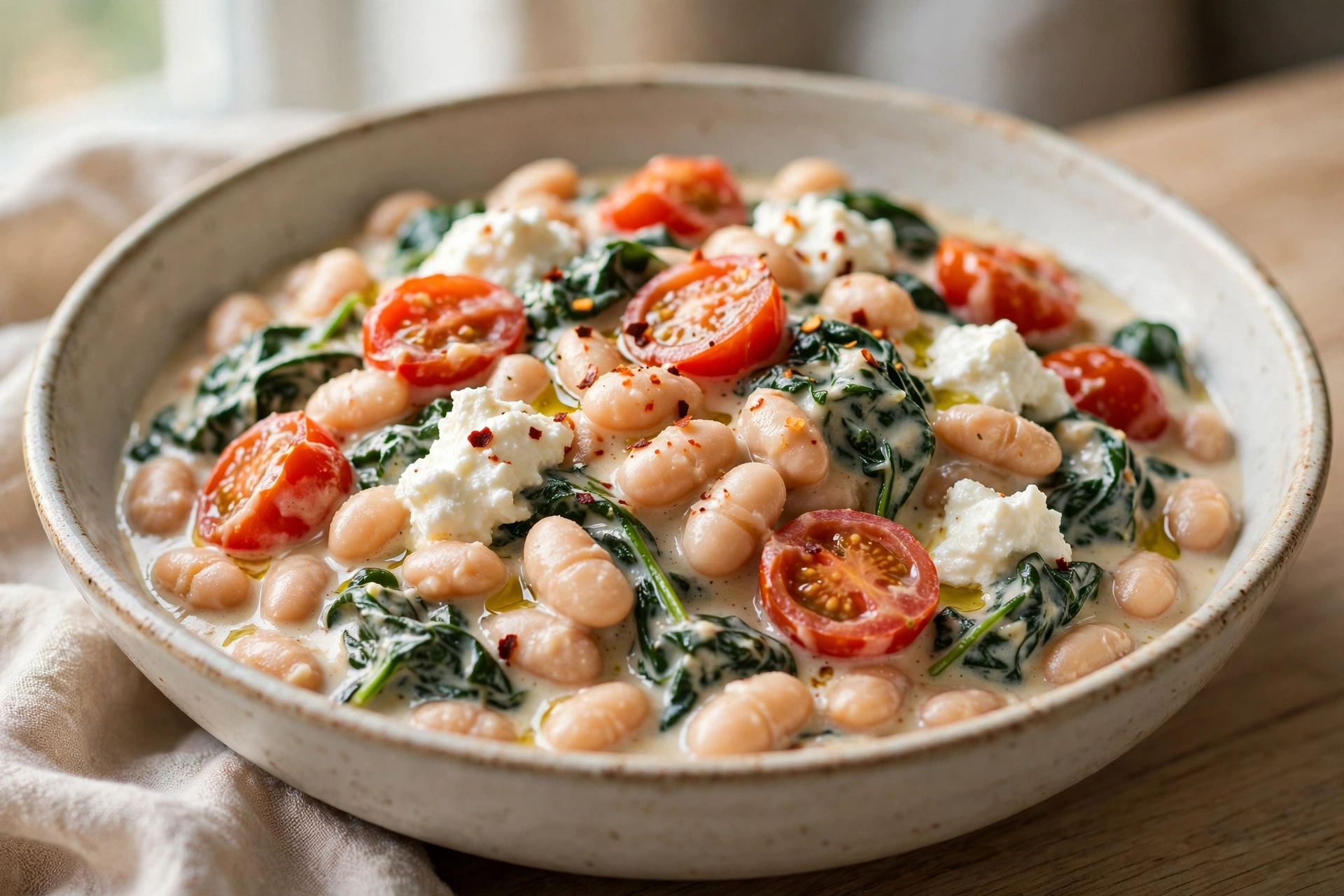 Creamy Cannellini Beans with Spinach and Ricotta by Giovanni Siracusa