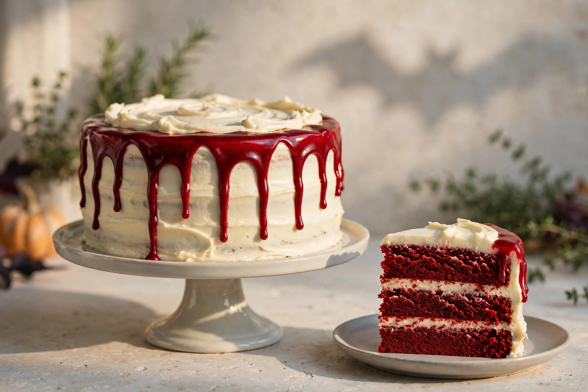 Red Velvet Blood Drip Cake by Christopher Shaun — recipe image