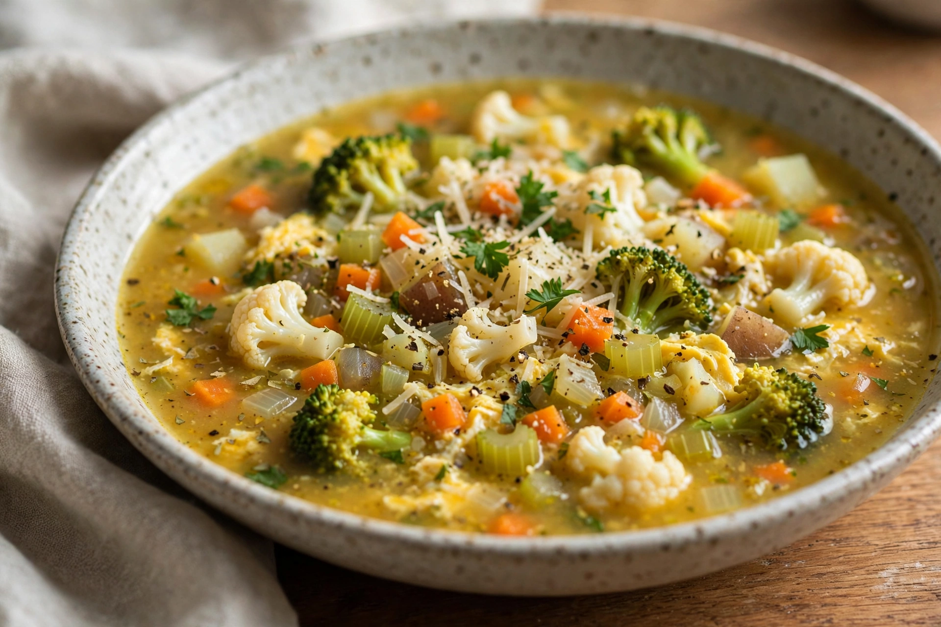 Broccoli and Cauliflower Vegetable Soup by Essen Kochen