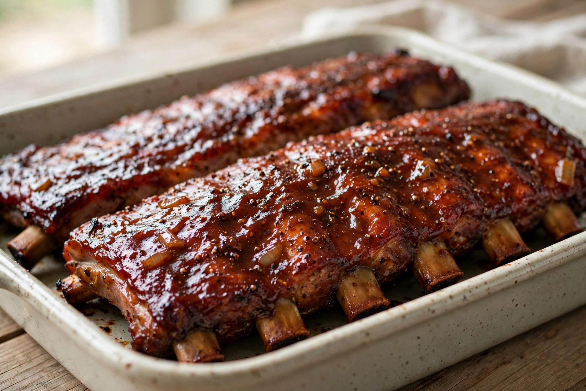 Oven-Baked BBQ Ribs finished dish