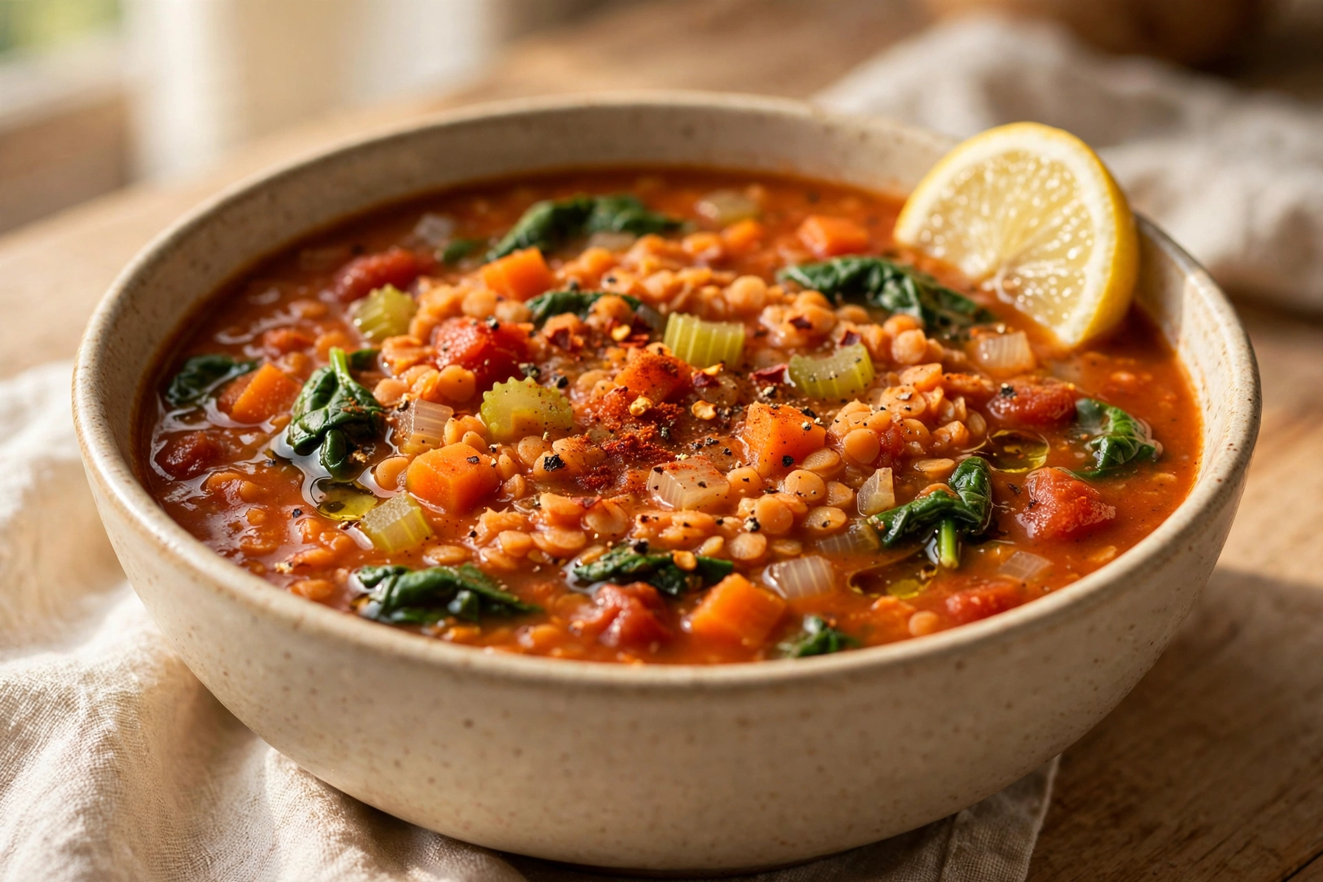 Cozy Red Lentil Soup by Yeung Man Cooking — recipe image