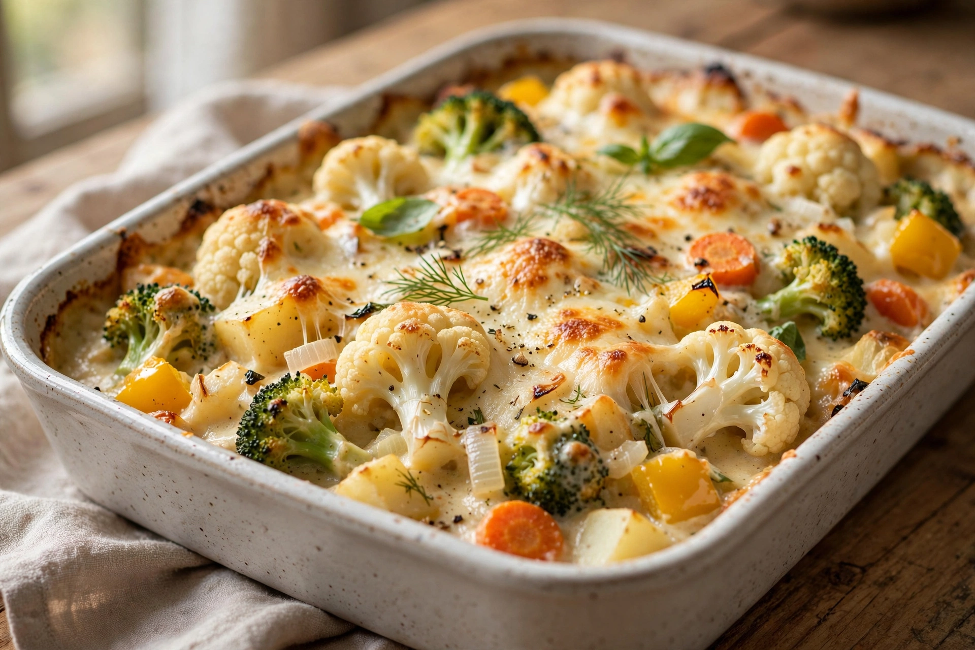 Cauliflower and Broccoli Casserole finished dish