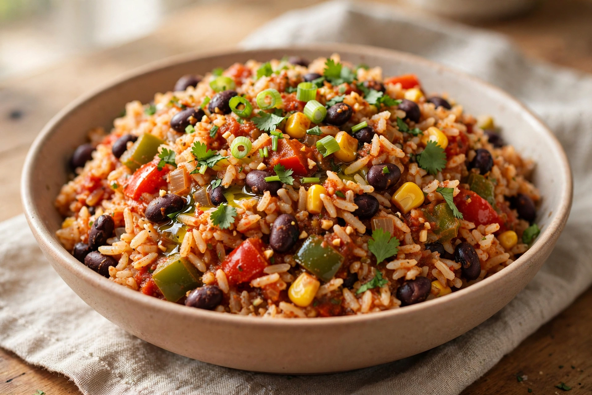 Mexican-Inspired Rice and Beans finished dish