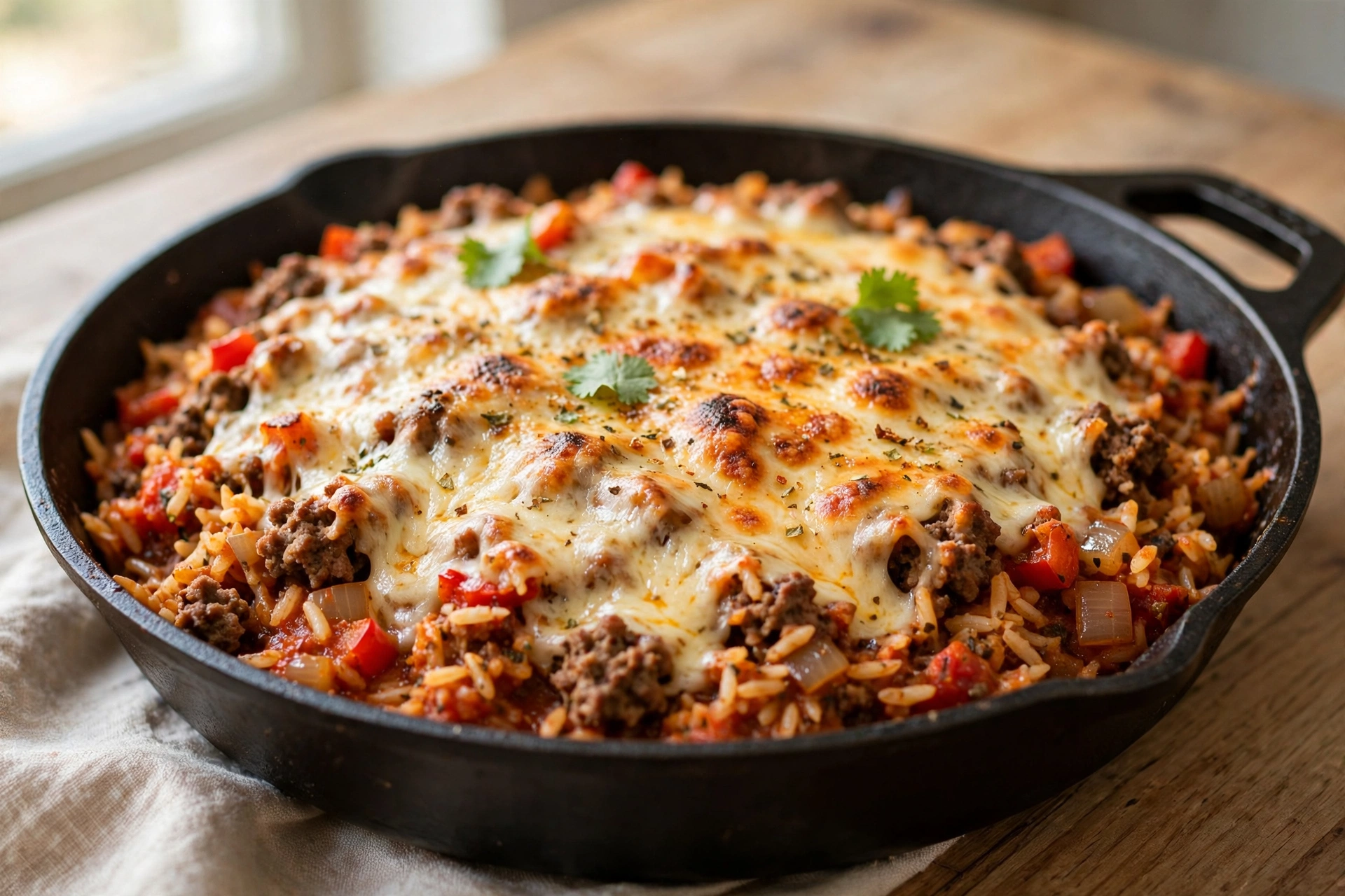 High-Protein Cheesy Beef & Rice Skillet Meal Prep by Chef Jack Ovens — recipe image