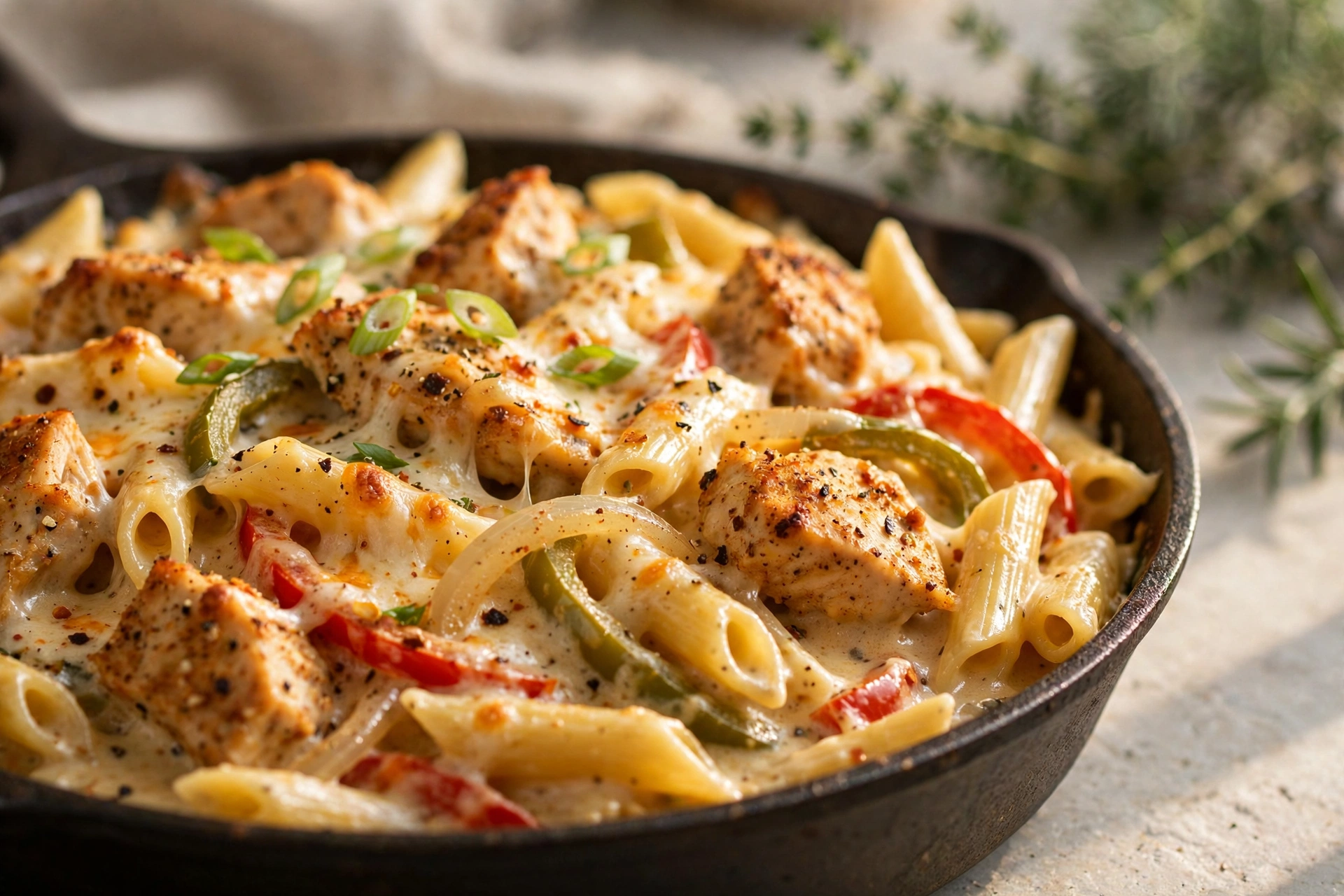 Creamy Chicken Pasta with Fajita Spices by Essen Recipes — recipe image