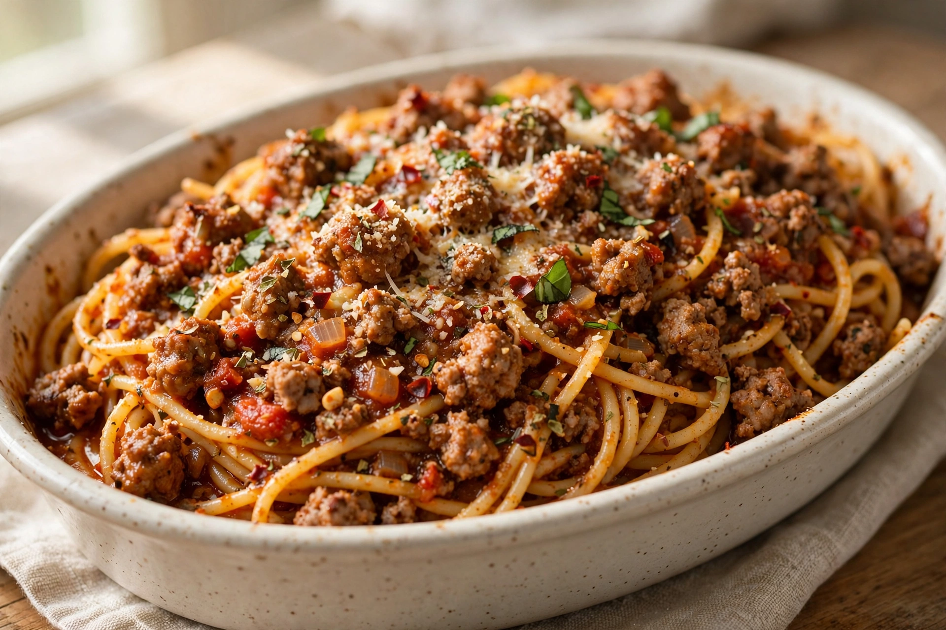 Spaghetti with Meat Sauce by Brian Lagerstrom — recipe image