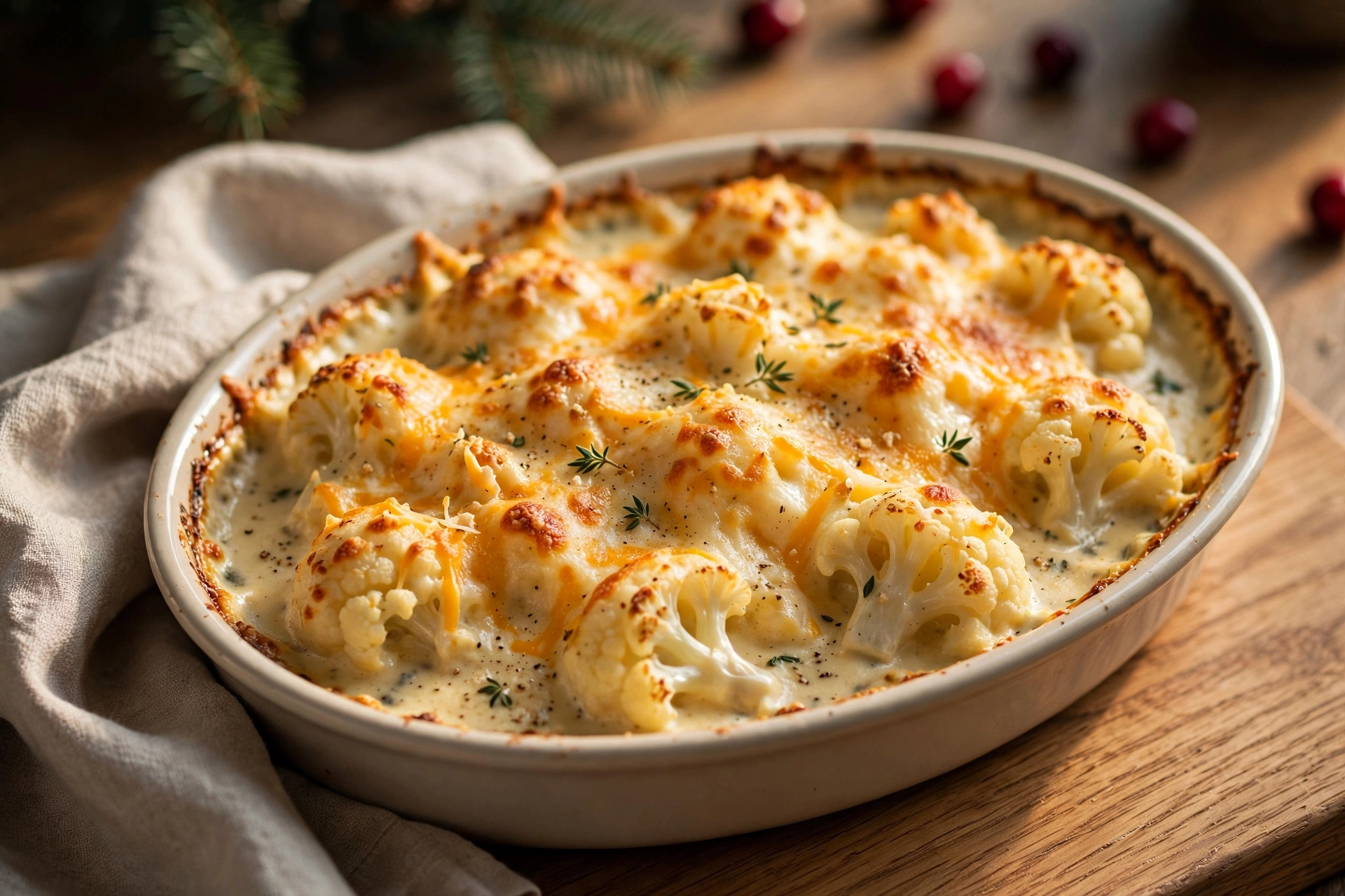 Creamy Cauliflower Cheese finished dish