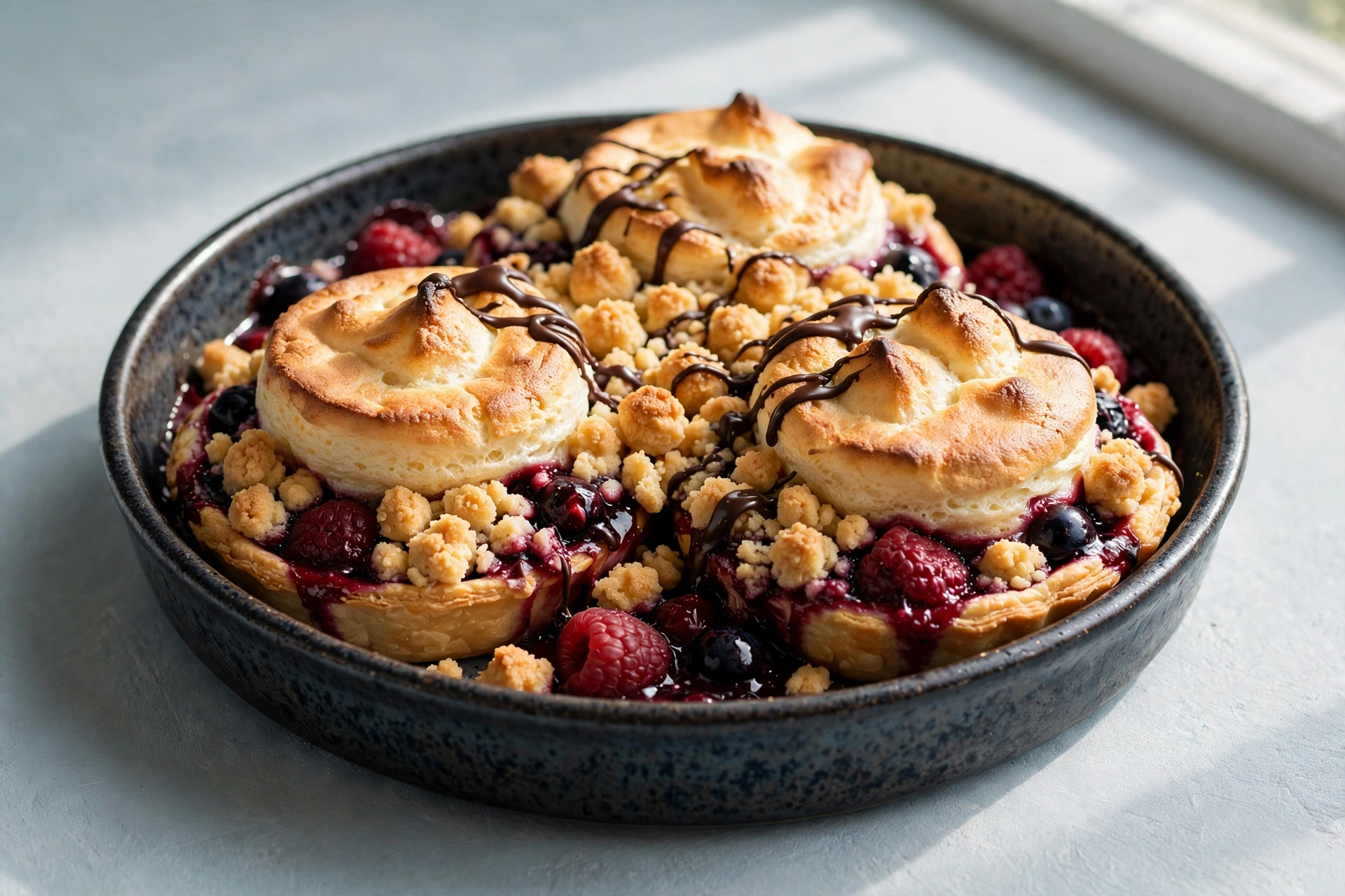 Berry Soufflé Tartlets with Crumble by Die Welt der Kekse