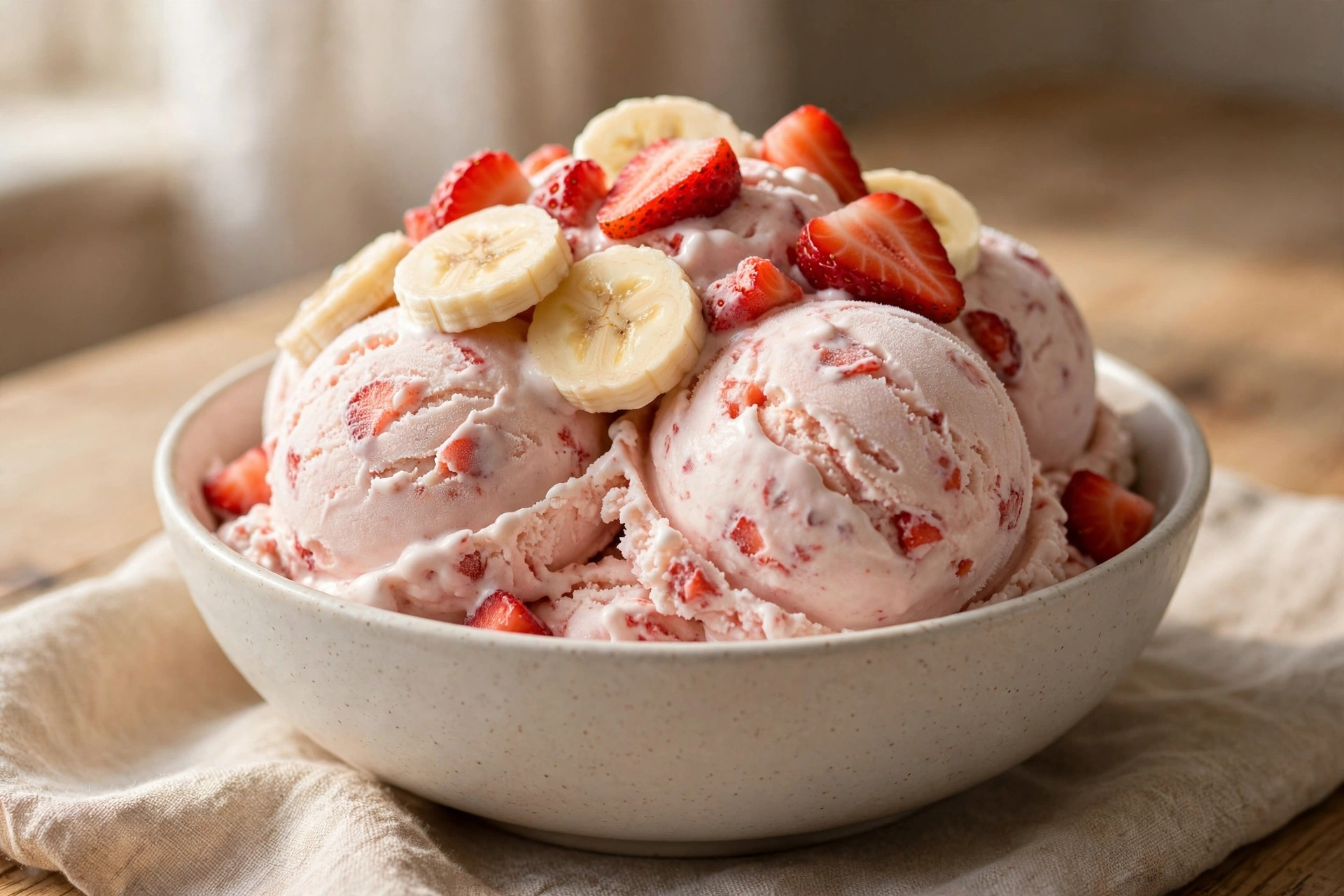 Erdbeer-Bananen-Eis ohne Eismaschine finished dish
