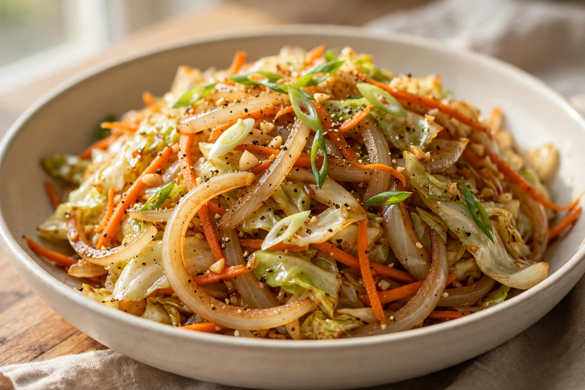 Easy Fried Asian Cabbage finished dish